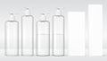 Transparent Cosmetic Plastic Bottles With Dispenser Pump. Liquid Container For Gel, Lotion, Cream, Shampoo