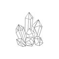 Transparent crystals collection for esotericism. Meditations, magic or minerals