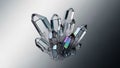 Transparent crystals with prismatic reflections stands out against a Royalty Free Stock Photo