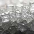 Transparent cube shaped salt crystals form an intricate pattern Royalty Free Stock Photo