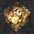 Transparent cube and technical connection, 3d rendering Royalty Free Stock Photo