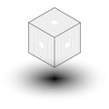 Transparent cube Vector. Isometric wireframe box. Dimensional glass figure. Professional floor shadow effect. Royalty Free Stock Photo