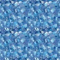 Transparent Cubes Seamless Pattern, Blue Glass Cube Background, Geometric 3d Crystals Endless Tile Royalty Free Stock Photo