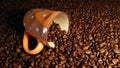 Transparent cup and coffee beans, Coffee Espresso Royalty Free Stock Photo