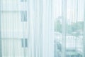 Transparent curtain on window Royalty Free Stock Photo