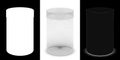 Transparent cylindrical box for goods with cover