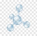 Transparent 3d molecule. Geometric structure of the molecular sphere, glowing bubble