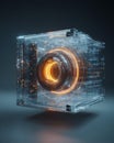 Transparent Data Vault Protecting Encrypted Digital Core Royalty Free Stock Photo