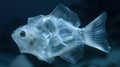 Transparent deep sea fish with intricate structure