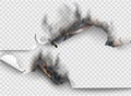 transparent design burning templates torn paper with ripped hole Royalty Free Stock Photo