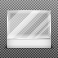 Transparent display glass box isolated on checkered background vector illustration Royalty Free Stock Photo