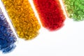 Transparent dyed plastic granulates Royalty Free Stock Photo