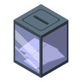 Transparent election box icon isometric vector. Man process