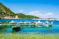 Transparent Ionian Sea waters Ithaca island Frikes port Greece Royalty Free Stock Photo