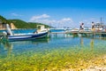 Transparent Ionian Sea waters Ithaca island Frikes port Greece Royalty Free Stock Photo