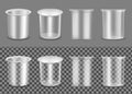 Transparent empty plastic container for yogurt. Packaging for sour cream and sauce Royalty Free Stock Photo