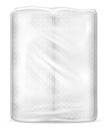 Transparent empty plastic packaging with paper towels