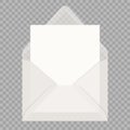 Transparent Envelope Mockup. Realistic Isolated Vector Illustration Royalty Free Stock Photo