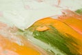 Transparent ethereal effect. Closeup of the painting. Highly-textured colorful abstract painting background.