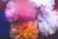 Transparent fabric blur rainbow scarf