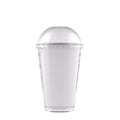 Transparent Fast Food Soda, Slush, Shake or Cola Cup with Buble Convex Lid Isolated on White Background.