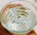 Transparent fingerprint | Crystal glass full of water