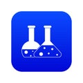 Transparent flasks icon digital blue