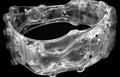 Transparent Futuristic Bracelet with Intricate Design on Black Background