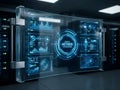 Transparent Futuristic Screen Interface Close Up Royalty Free Stock Photo