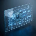 Transparent Futuristic Screen Interface Close Up Royalty Free Stock Photo