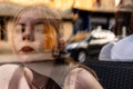 Transparent girl Surrealist scene double exposure