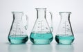 Transparent Glass Beakers on a White Background -Generative Ai