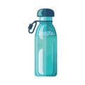 Transparent glass bottle with fresh purified water