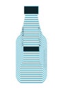 Transparent, glass bottle vector graphic design in blue color Royalty Free Stock Photo