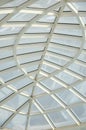Transparent glass ceiling, modern architectural interior. Royalty Free Stock Photo