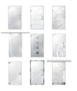 Transparent Glass Clear Door Collection on White