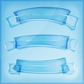 Transparent Glass Or Crystal Banners And Ribbons Royalty Free Stock Photo