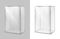 Transparent glass cube. Realistic aquarium. Special showcase Royalty Free Stock Photo