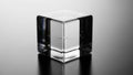 Cube resting on a reflective surface enhancing its clarity and Royalty Free Stock Photo