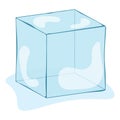 Transparent glass cube shapes in realistic style. Vector illustration Royalty Free Stock Photo