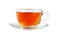 Transparent glass cup of black tea isolated Royalty Free Stock Photo