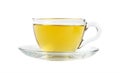 Transparent glass cup of green tea isolated Royalty Free Stock Photo