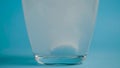 Transparent glass Cup of water drops analgin tablet