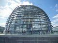 Transparent glass dome on the roof of the Reichtag to Berlin in Germany.