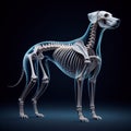 Transparent glass form of dog body with skeleton visible Royalty Free Stock Photo