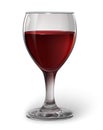 Transparent glass with a glass of red wine. Vector