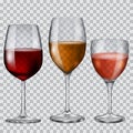 Transparent glass goblets with wine Royalty Free Stock Photo