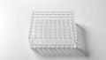 Transparent Glass Grid Cube on White Background Royalty Free Stock Photo
