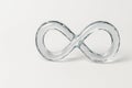Transparent glass infinity symbol. Space for text. Royalty Free Stock Photo