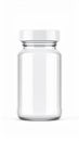 Transparent Glass Jar with White Cap on Clean White Background for Liquid or Solid Storage Solutions and Food Royalty Free Stock Photo